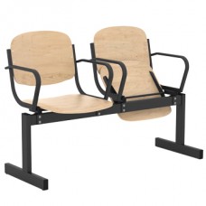 Блок стульев 2-местный, откидной, с подлокотниками
